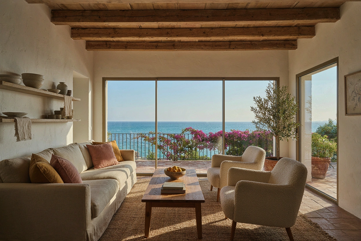 Intérieur clair donnant sur la mer